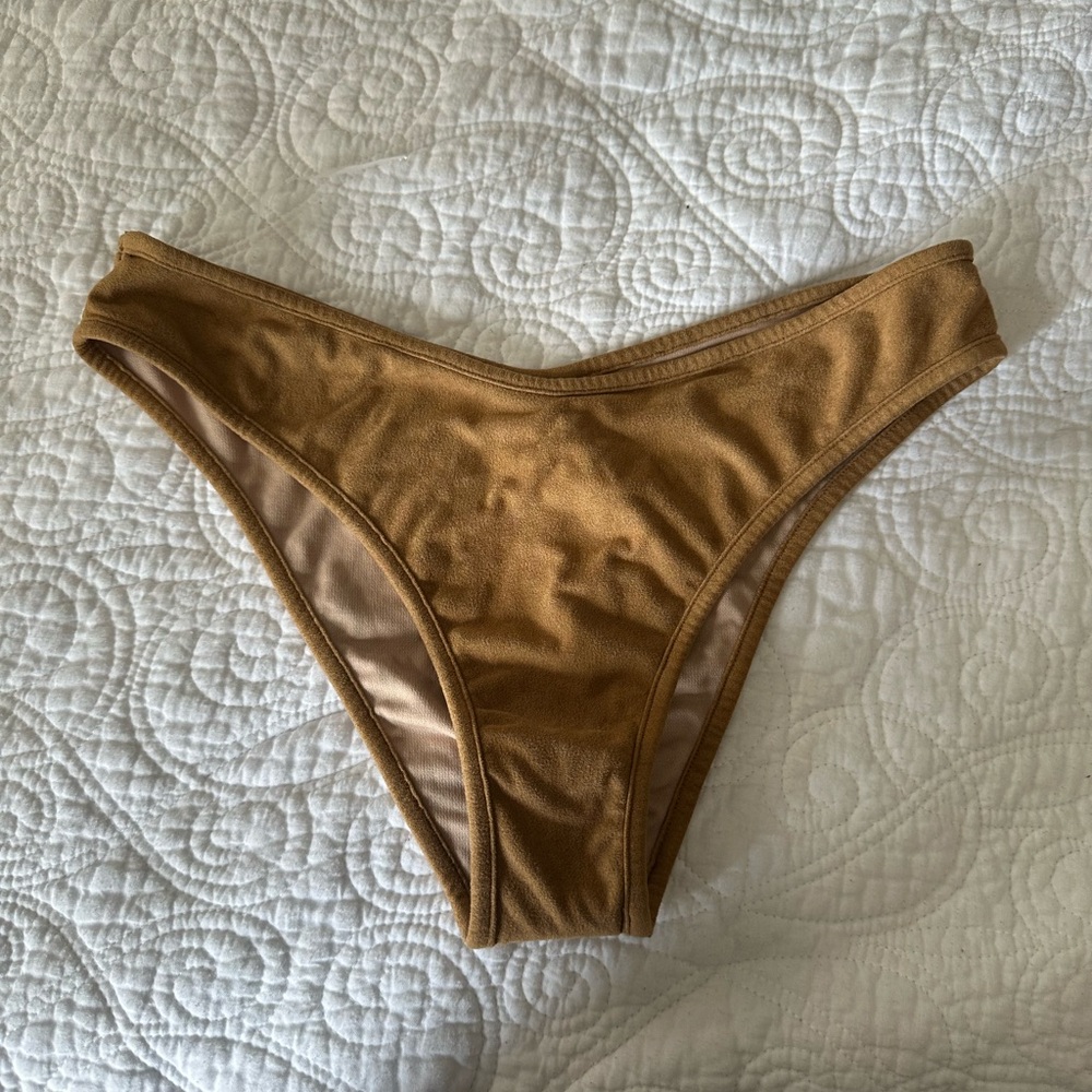 Montce Suede Tan Bikini Bottom